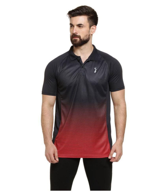 Campus Sutra Red Polyester Polo T-Shirt Single Pack - M