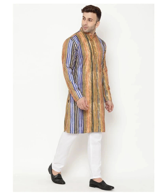 Hangup Brown Cotton Kurta Pyjama Set Single Pack - None