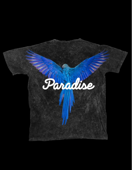 Paradise Oversized Acid Wash T-Shirt - Premium 220 GSM Cotton Comfort | Exclusive Shopeznow Collection-L