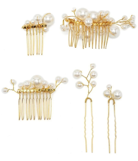 YOUBELLA Gold Girls Comb Clip ( Pack of 1 ) - Gold