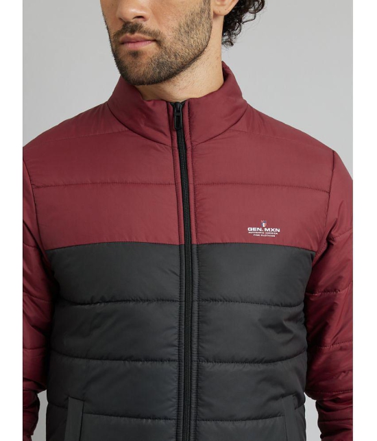 MXN Polyester Mens Quilted & Bomber Jacket - Burgundy ( Pack of 1 ) - None