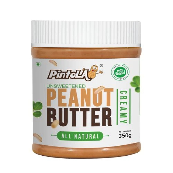 Pintola All Natural Peanut Butter - Unsweetened, Creamy, 350 gm