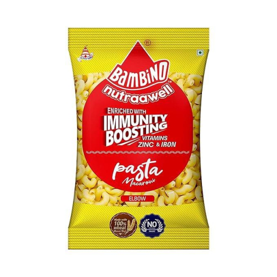 Bambino | Pasta Macaroni with PEP | Enriched with Immunity Boosting | Elbow | 400 gm Each | Pack of 2 | 800 Gm Pack