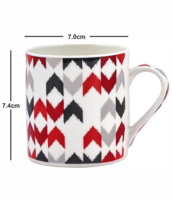 GoodHomes - Bone China Single Walled Coffee Cup 210 ml ( Pack of 6 ) - Multicolor