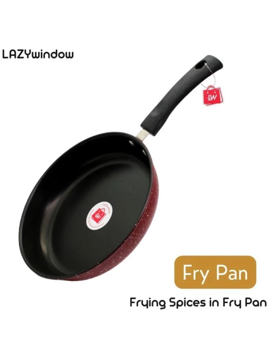 LAZYWINDOW Fry Pan & Tawa Maroon Hard Anodised Non-Stick Cookware Sets ( Set of 1 )