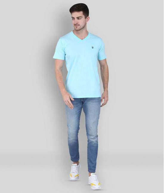 MADTEE - Turquoise Cotton Regular Fit Mens T-Shirt ( Pack of 1 ) - None