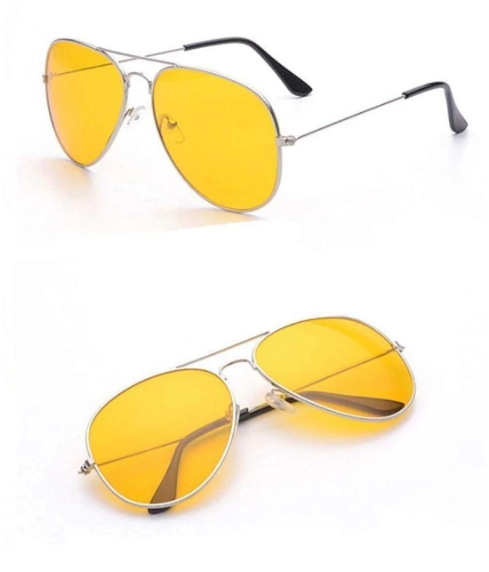 Sachha Yellow Pilot HD Sunglasses ( Night Vision ) - One Size