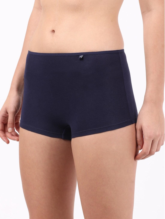 Jockey Women's High Coverage Super Combed Cotton Elastane Stretch Mid Waist Boy Shorts- SS 04-XL / Classic Navy