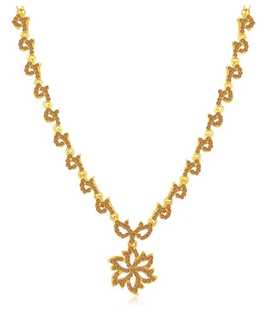 Sukkhi Alloy Golden Traditional Necklaces Set Collar - Golden