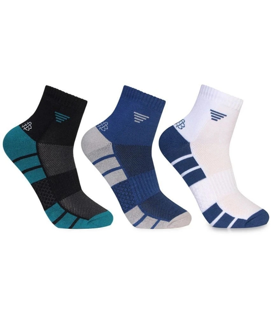 Bonjour 100% Organic Cotton Mens Colorblock Multicolor Ankle Length Socks ( Pack of 3 ) - Multicolor