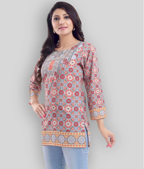 Meher Impex - Grey Crepe Women's Straight Kurti ( Pack of 1 ) - 4XL