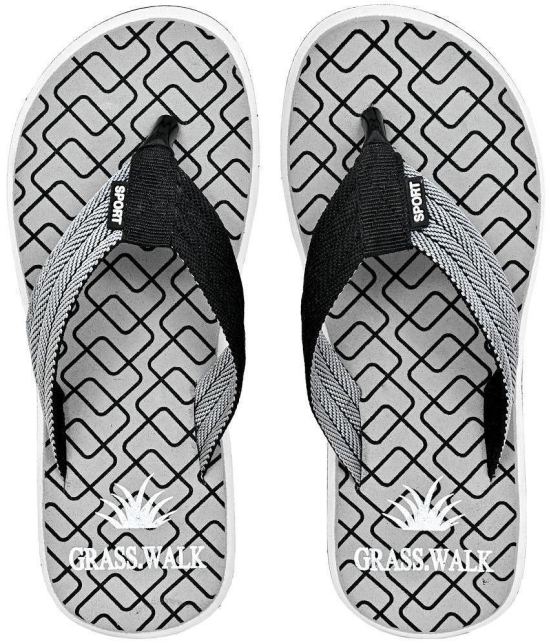 GRASS WALK - Grey Men's Thong Flip Flop - None