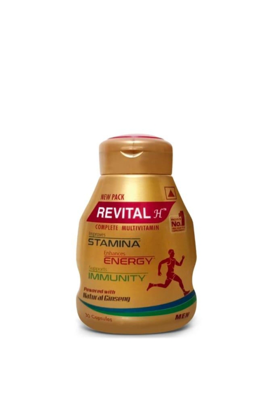 Revital H Men Multivitamin with Calcium, Zinc & Ginseng for Immunity, Strong Bones & Energy 30S