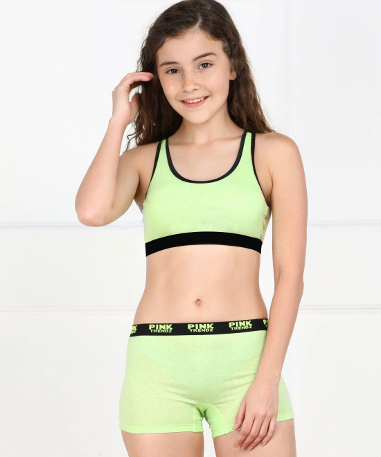 Girls Pink Trendz Combo Boyshorts-14-15YEARS / Neon Green