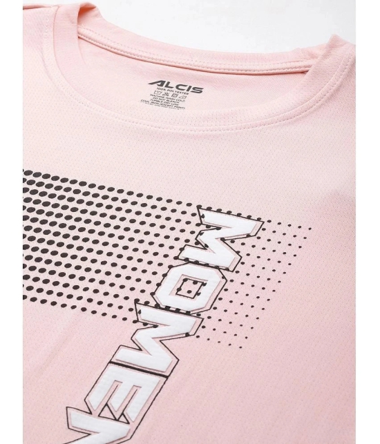 Alcis Pink Polyester Slim Fit Mens Sports T-Shirt ( Pack of 1 ) - None