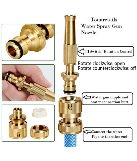 TISYAA - Hose Nozzle ( Pack of 1 ) - Gold