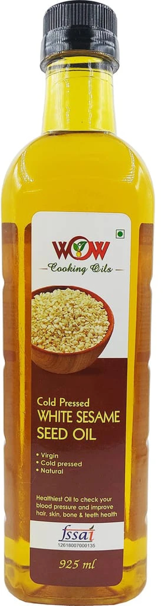 WOW Cooking Oils Virgin Cold Pressed White Sesame Seed Cooking Oil (925 Ml x 6) with Free (55 GMS x 4 Varieties) Raw Honey