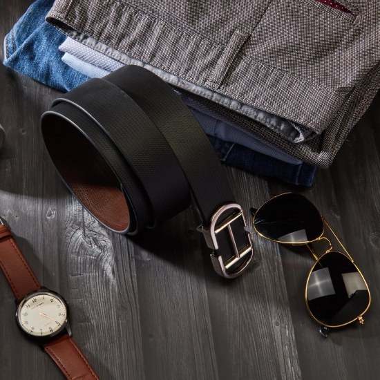 Men''s Genuine Leather belt - Black & Brown-40