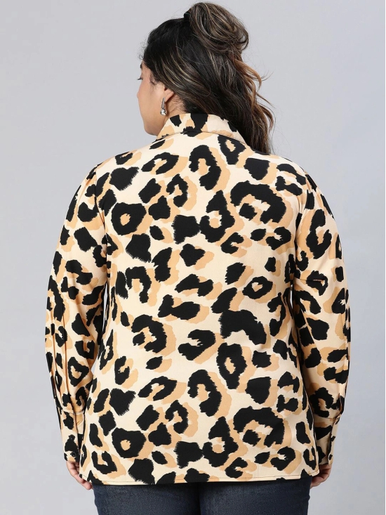 Oxolloxo Plus Size Relaxed Animal Printed Casual Shirt