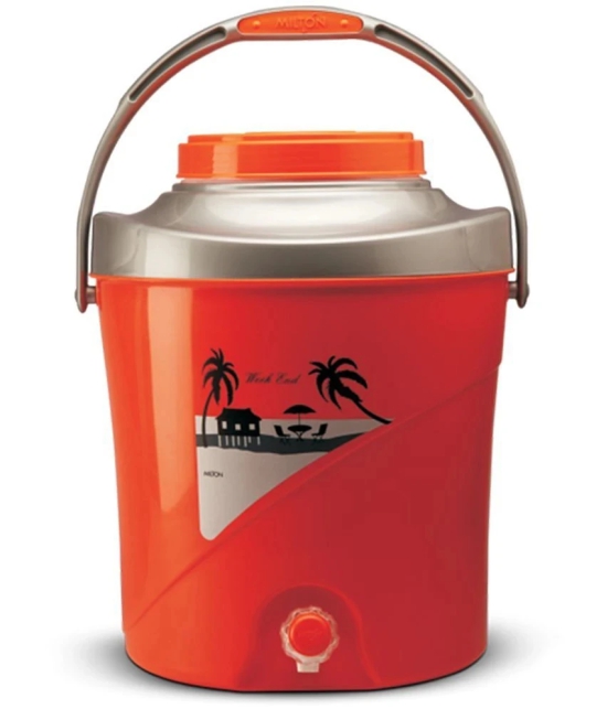 Milton Kool Stallion 27 Insulated Plastic Water Jug, 21.7 Litres, Orange - orange