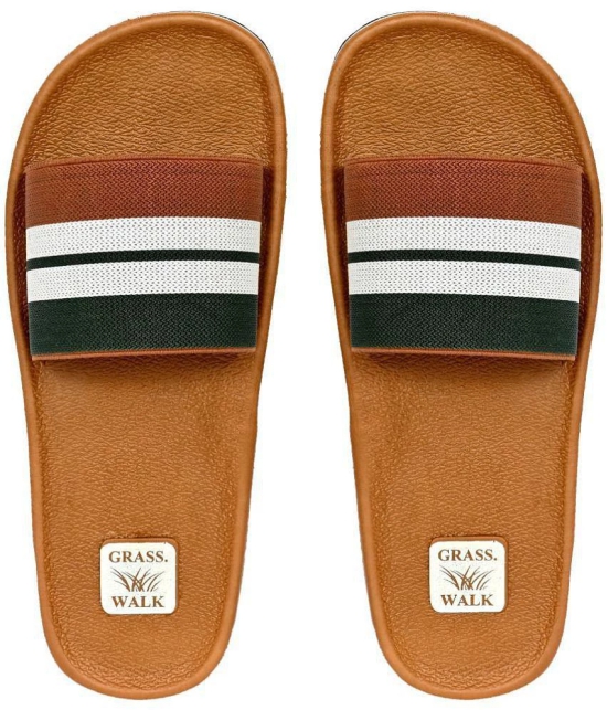 GRASS WALK Tan Men's Slide Flip Flop - None