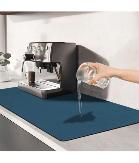 dust n shine Rubber Solid Table Mats ( 45 cm x 30 cm ) Pack of 1 - Blue - Blue