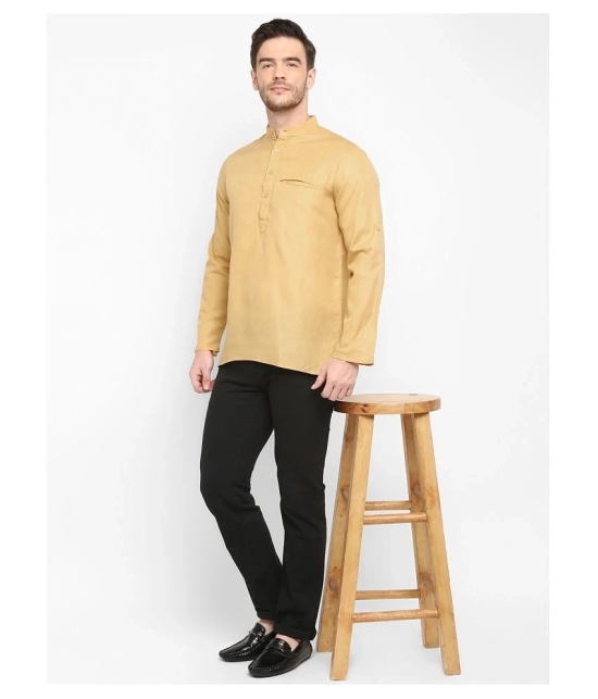 Hangup Khaki Cotton Kurta Single - None