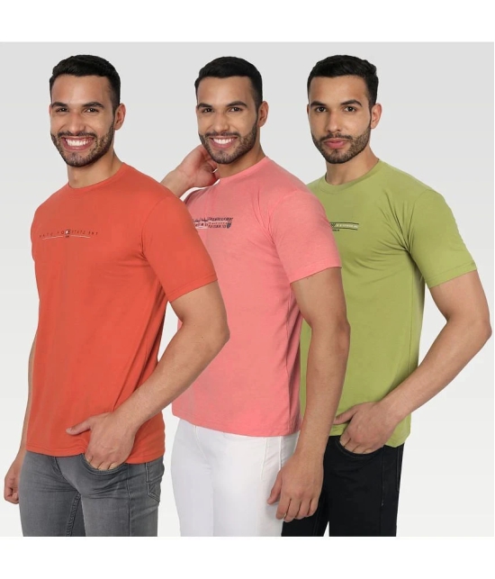 Zeffit - Multicolor Cotton Blend Regular Fit Mens T-Shirt ( Pack of 3 ) - None