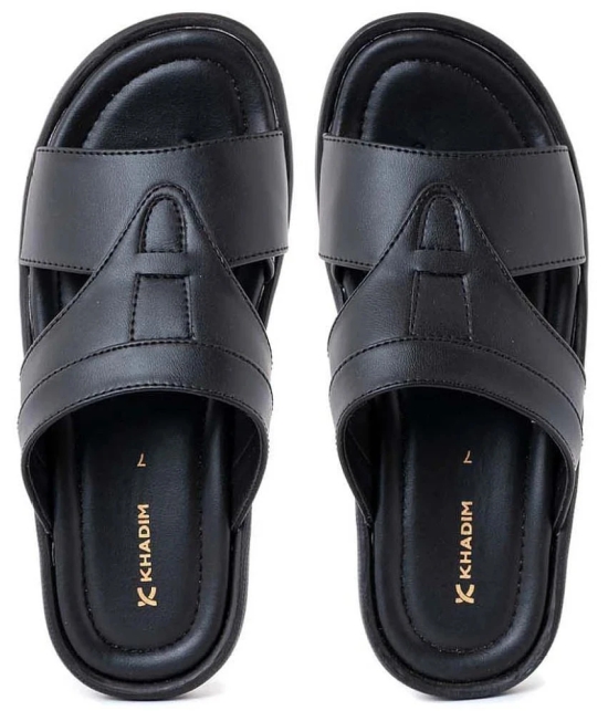 KHADIM - Black Mens Floater Sandals - None