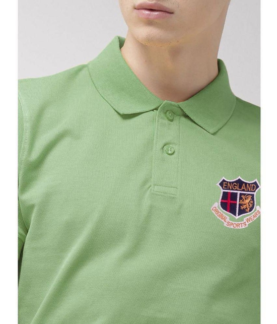 ADORATE Cotton Blend Regular Fit Solid Half Sleeves Mens Polo T Shirt - Green ( Pack of 1 ) - None