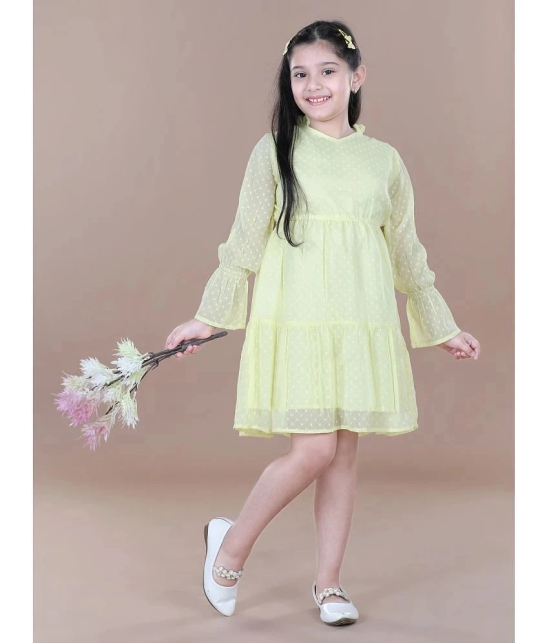 StyleStone - Polyester Yellow Girls Fit And Flare Dress ( Pack of 1 ) - None