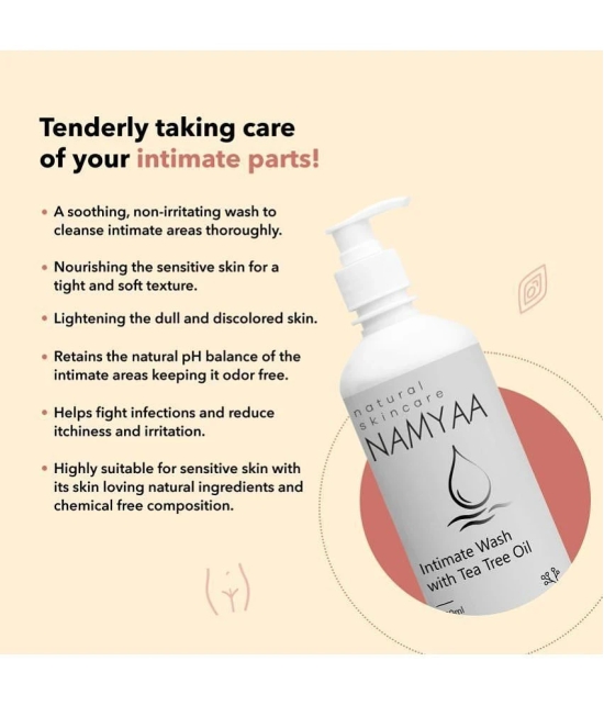 Namyaa Natural Intimate Wash With Tea Tree Oil | Ph Balanced | Prevents Dryness, Bad Smell | 300Ml