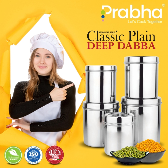 Classic Deep Dabba Plain Set of 5Pcs