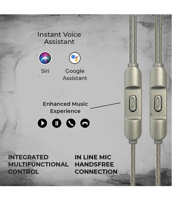 Tecsox Bassbuds Octave 3.5 mm Wired Earphone In Ear Powerfull Bass Silver