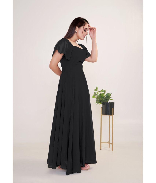 JASH CREATION - Black Georgette Womens Gown ( Pack of 1 ) - None