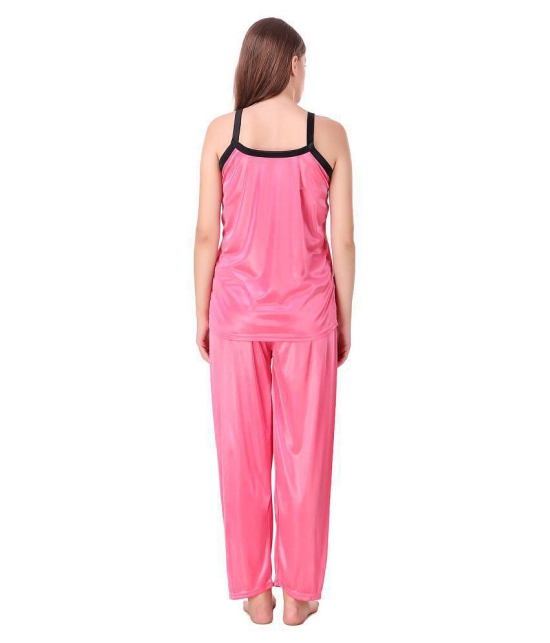 Fasense Satin Nightsuit Sets - Pink - L