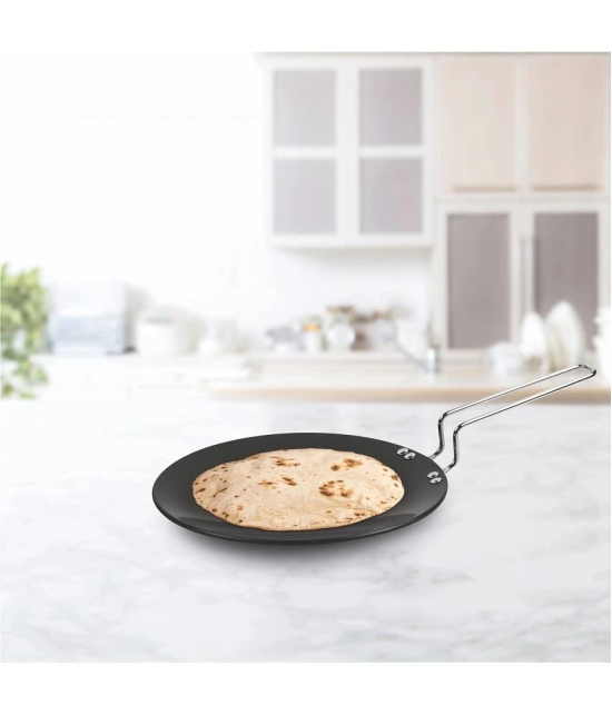 Milton Pro Cook Hard Anodized Tawa, 28 cm, Dark Grey | Flame Safe | Gas Stove Safe | Stainless Steel Wired Handle | Durable | Scratch resistant