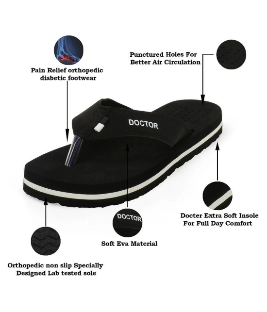 DOCTOR EXTRA SOFT - Black  Rubber Daily Slipper - None