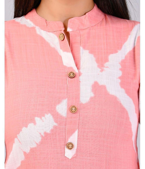 MAUKA Rayon Printed Straight Womens Kurti - Pink ( Pack of 1 ) - None