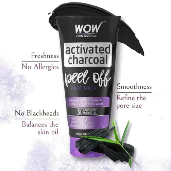 Activated Charcoal Peel Off Mask - For Detoxifiy Skin & Remove Blackheads - For Men & Women