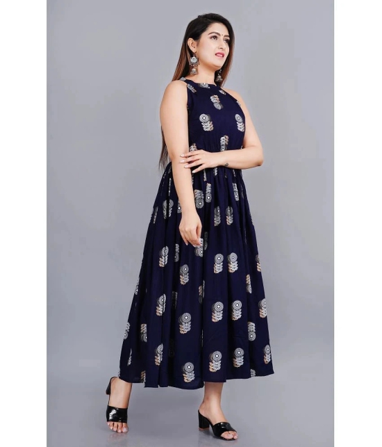 Smien - Blue Rayon Womens Anarkali Kurti ( Pack of 1 ) - None