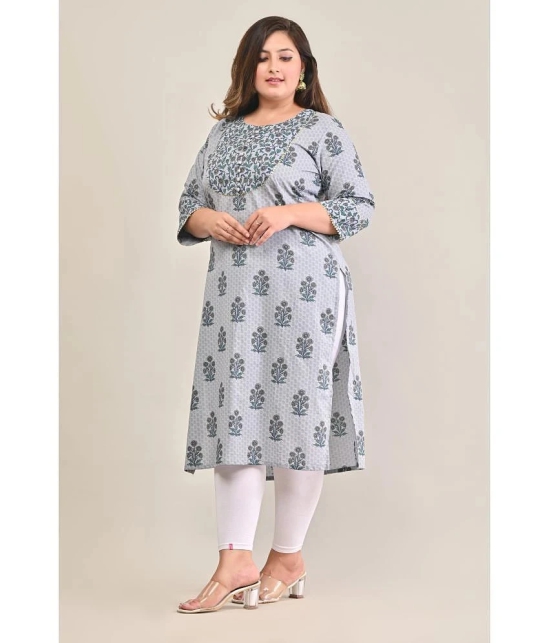 Swasti - Grey 100% Cotton Womens Straight Kurti ( Pack of 1 ) - None