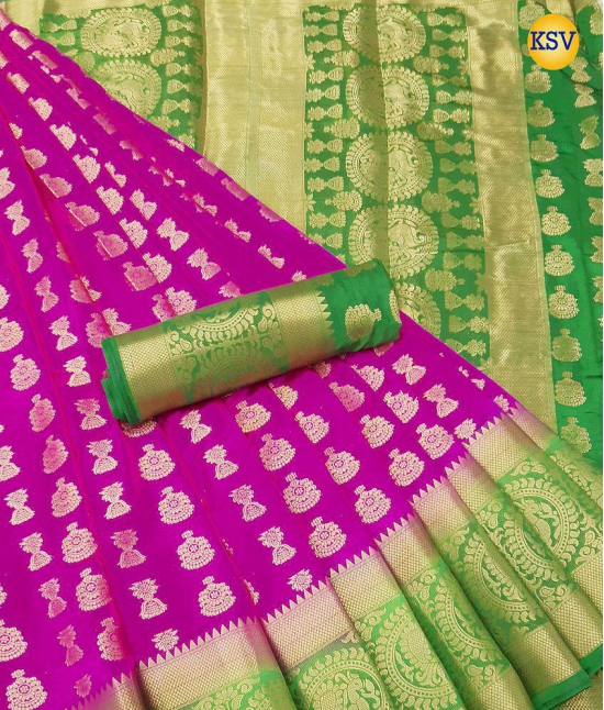 fab woven - Multicolor Silk Saree With Blouse Piece ( Pack of 1 )