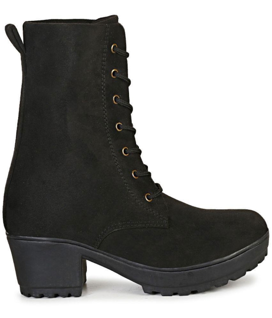 Commander Shoes - Black Women''s Mid Calf Length Boots - None