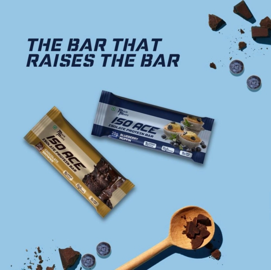 Muscle Mantra ISO ACE Isolate Protein Bar (3 Box of 6 bars each)-Cookies & Cream / Blueberry Muffin / Cookies & Cream
