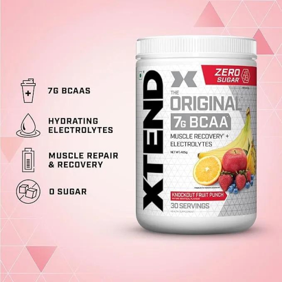 Xtend Original BCAA Powder (Fruit Punch) - Sugar Free Workout Muscle Recovery Drink with 7g BCAA, |