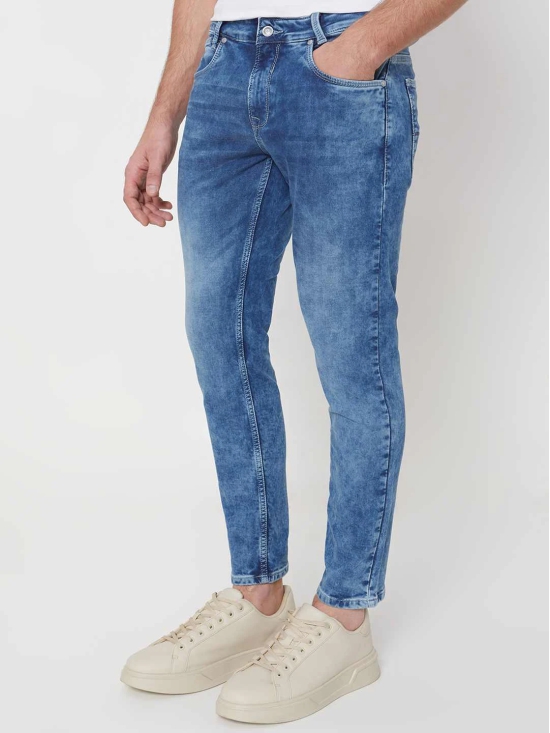 Mid Blue Ankle Length Denim Deluxe Stretch Jeans