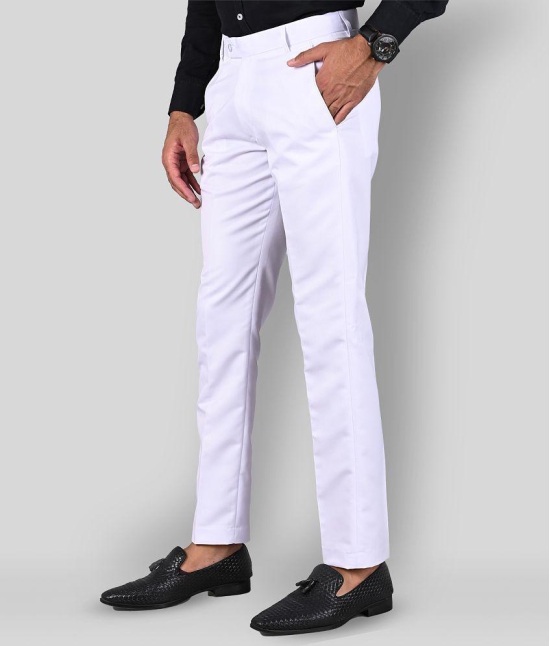 MANCREW - White Polycotton Slim - Fit Mens Formal Pants ( Pack of 2 ) - None