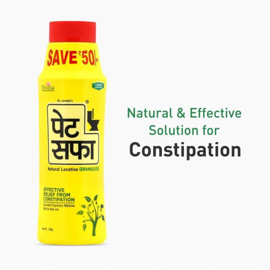 Pet Saffa Natural Laxative Granules 200gm, Pack of 2 (Helpful in Constipation, Gas, Acidity, Kabz), Ayurvedic Medicine