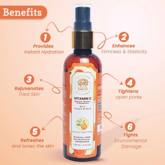 Kaaya Natural Orange, Neroliem & Mandarien Toner & Mist (Vitamin C) 100ML Bottle (BUY 1 GET 1 FREE)